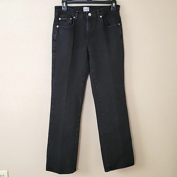 Calvin Klein Womens Black Boot Cut Denim Jeans Essential Casual Minimalist - Picture 1 of 7